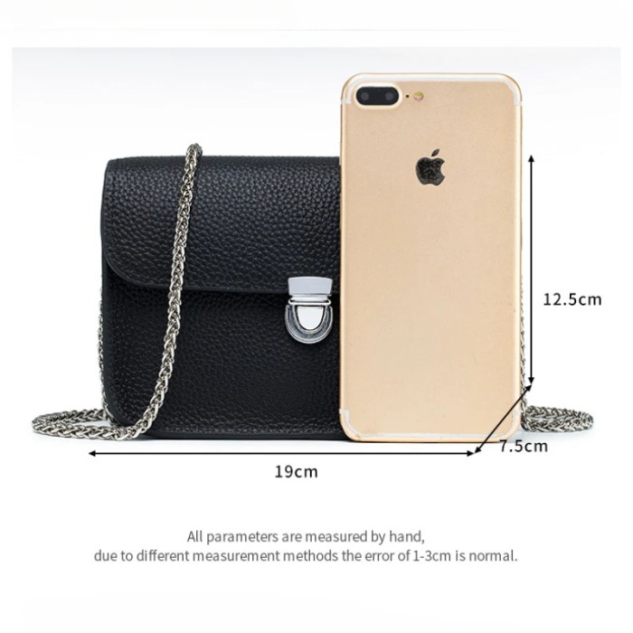 Women's Genuine Leather Chain Shoulder Bag - Cowhide Crossbody Handbag 5