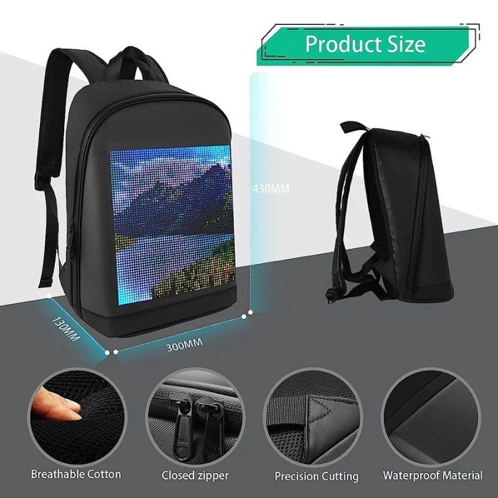 Smart LED Dynamic Backpack - Customizable Bag with Laptop Compartment the perfect gift 6