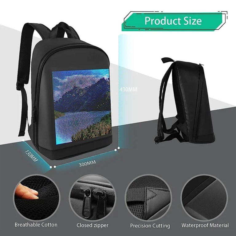 Smart LED Dynamic Backpack - Customizable Bag with Laptop Compartment the perfect gift 6