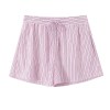 zach women's casual striped shirt & high waisted shorts set Zach Women\'s Casual Striped Shirt & High-Waisted Shorts Set 5