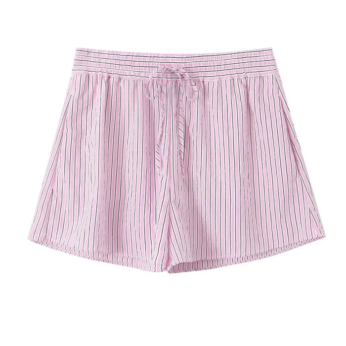 zach women's casual striped shirt & high waisted shorts set Zach Women\'s Casual Striped Shirt & High-Waisted Shorts Set 5
