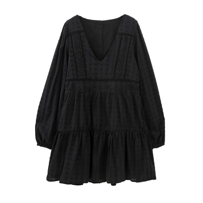 wills black boho slip over short mini dress Wills Black Boho Slip Over Short Mini Dress