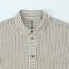 Zach Women's Striped Vertical Single-Breasted Long Sleeve Flip Collar Shirt 3