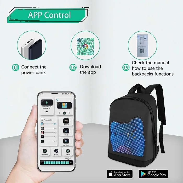 Smart LED Dynamic Backpack - Customizable Bag with Laptop Compartment the perfect gift 4