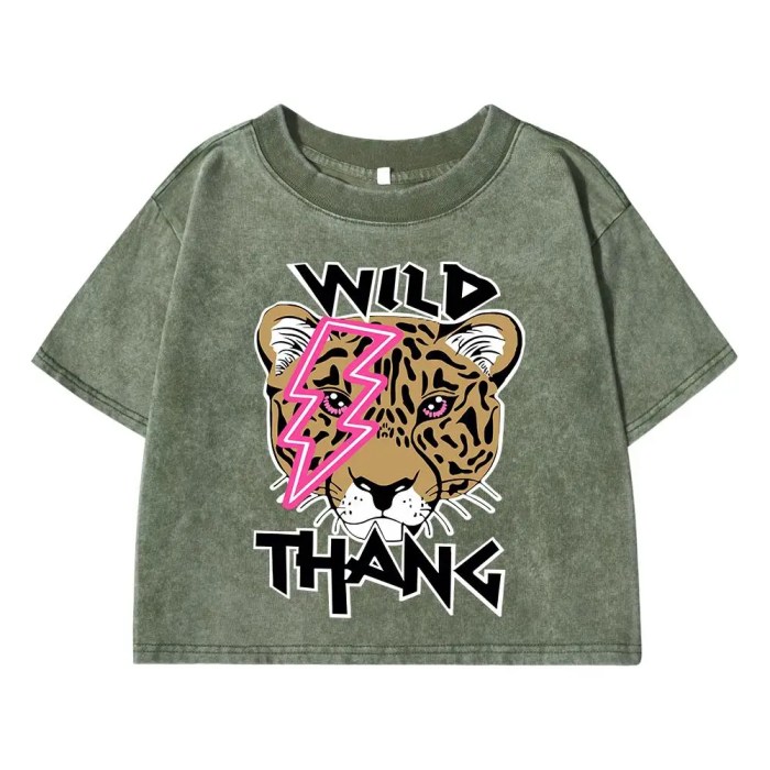 wild thank tiger women washed short crop t shirt Wild Thank Tiger Women Washed Short Crop T Shirt 2