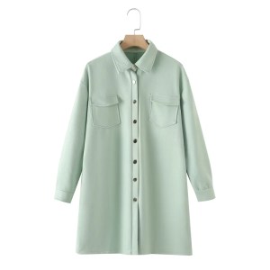 zach ailsa women's lapel long sleeved single breasted casual mid length jacket, Zach Ailsa Women's Lapel Long Sleeved Single Breasted Casual Mid-Length Jacket, 1