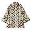 Zach Women's Fashion Versatile Printed Long Sleeve Collar Shirt with Loose High Waist Pants Casual Set