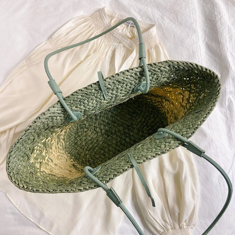 women's fashion straw underarm bag woven summer shoulder tote, travel beach handbag Women's Fashion Straw Underarm Bag - Woven Summer Shoulder Tote, Travel Beach Handbag