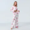 women's 2 piece bow all over loungewear pjs set Women's 2 Piece Bow All-over Loungewear Pjs Set 2