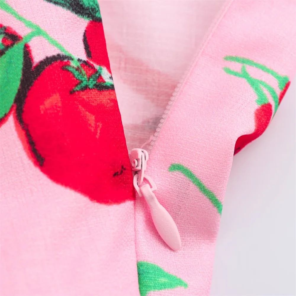 Zach Women's One-Shoulder Cherry Print Mini Dress with Bow Strap 5