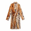 zach women's simple long sleeve lace up animal leopard print slimming dress Zach Women's Simple Long Sleeve Lace-up Animal Leopard Print Slimming Dress 2