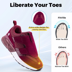 fitville women's wide foot walking shoes sports shoes adjustable easy to put & take off for wide feet lightweight sneakers FitVille Women's Wide Foot Walking Shoes Sports Shoes Adjustable Easy to Put & Take Off for Wide Feet Lightweight sneakers 2