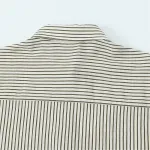 zach women's striped vertical single breasted long sleeve flip collar shirt Zach Women's Striped Vertical Single-Breasted Long Sleeve Flip Collar Shirt 5