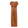 zach women's backless pleated slit mid length short sleeve dress Zach Women\'s Backless Pleated Slit Mid-Length Short Sleeve Dress 2
