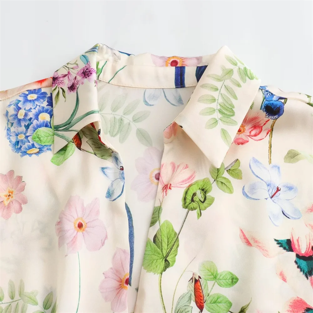 Women's Floral Shirt Dress Mini 3
