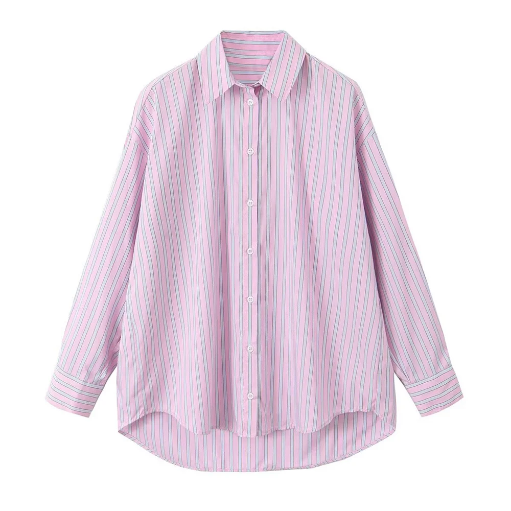 Zach Women\'s Casual Striped Shirt & High-Waisted Shorts Set