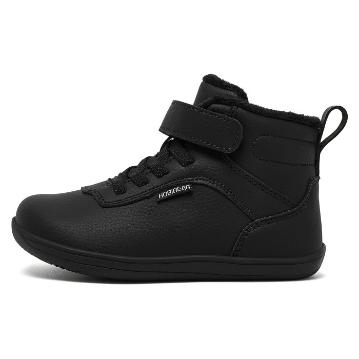 hobibear kids winter barefoot faux fur lined ankle hook loop high top sneaker shoes HOBIBEAR Kids Winter Barefoot Faux Fur Lined Ankle Hook-Loop High Top Sneaker Shoes 4