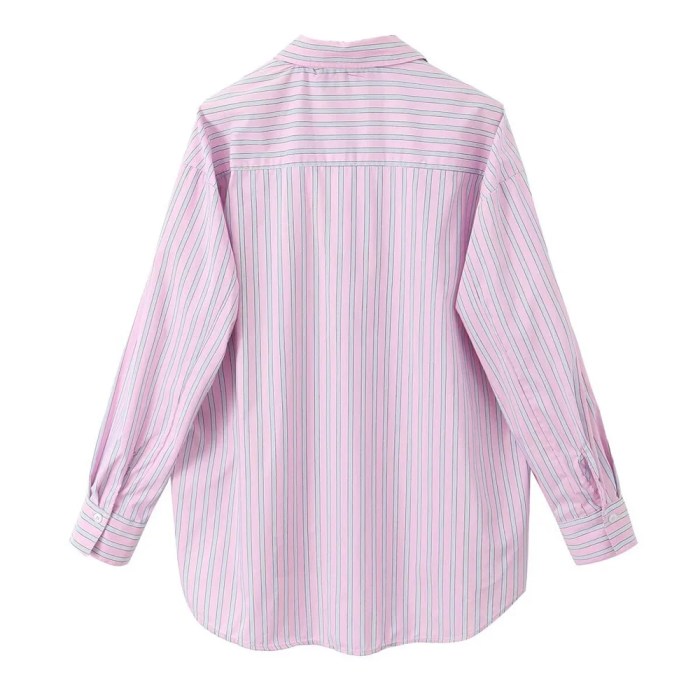 zach women's casual striped shirt & high waisted shorts set Zach Women\'s Casual Striped Shirt & High-Waisted Shorts Set 3