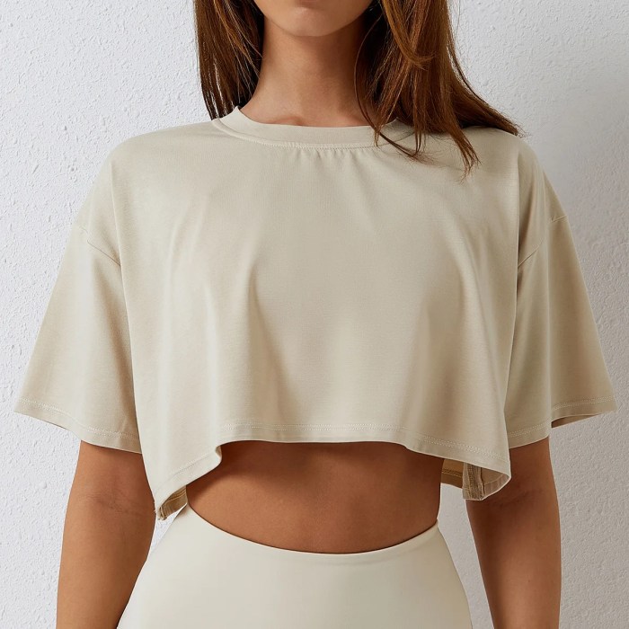 Women's Yoga T-shirt Smock Loose Crop Fitness Top 3