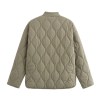 zach women's leopard print lined single breasted quilted coat with stand up collar Zach Women's Leopard Print Lined Single-Breasted Quilted Coat with Stand-Up Collar 5
