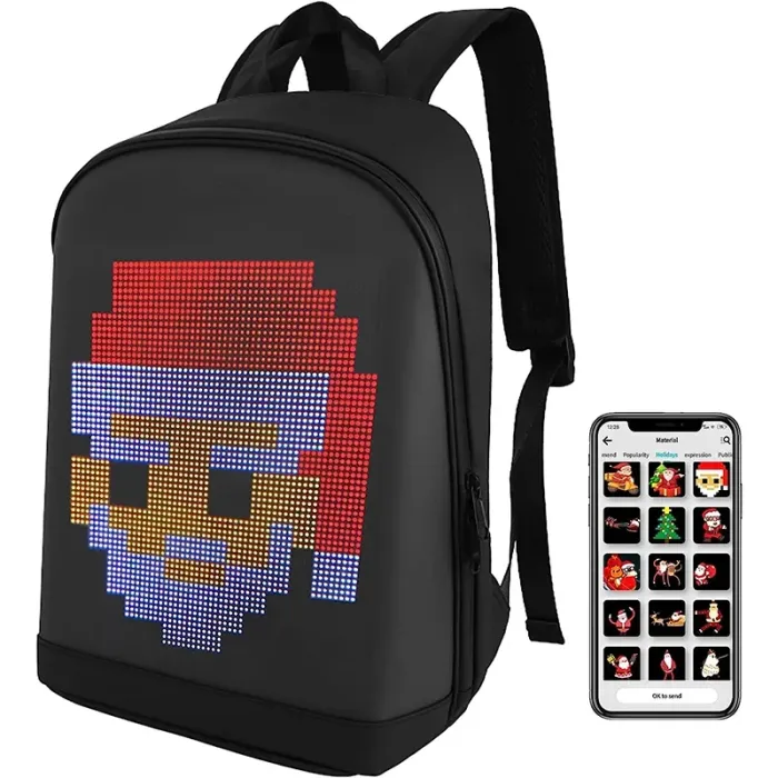 Smart LED Dynamic Backpack - Customizable Bag with Laptop Compartment the perfect gift