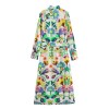women's long retro floral prin shirt dress Women's Long Retro Floral Prin Shirt Dress 2