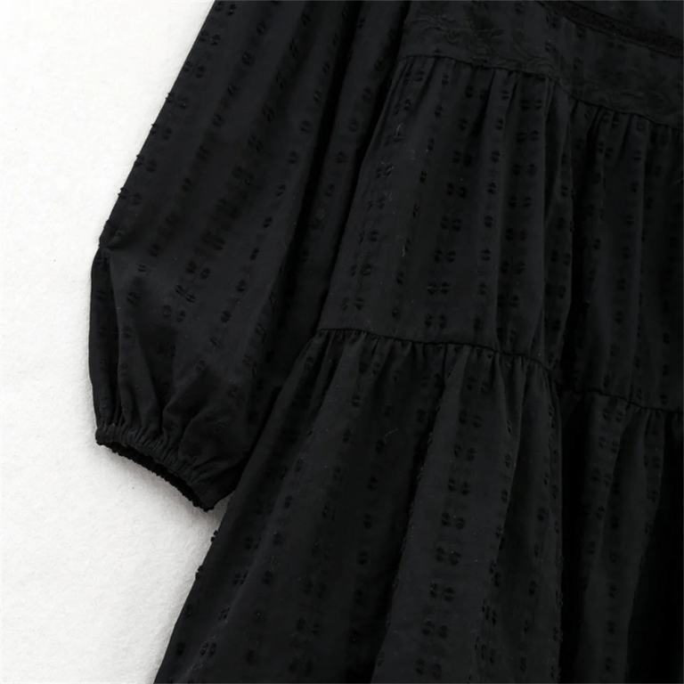 Wills Black Boho Slip Over Short Mini Dress 6
