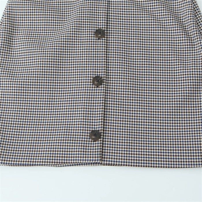 zach women's retro checkered printed short sleeve collar mini dress Zach Women's Retro Checkered Printed Short Sleeve Collar Mini Dress 4