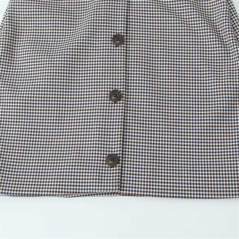 Zach Women's Retro Checkered Printed Short Sleeve Collar Mini Dress 4