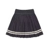 Zach Women's V-Neck Contrast Color Knitted Vest & High-Waist Pleated Skirt Set 6