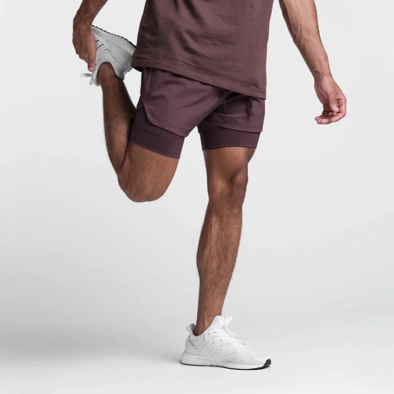 Men's Breathable Double Layer Quick Dry sport shorts 5