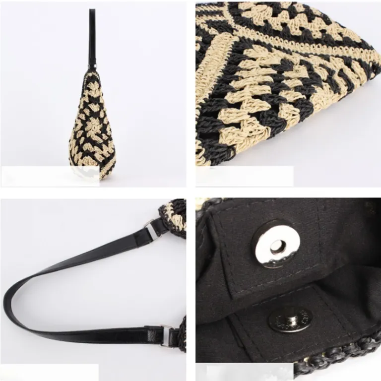 Women's Woven Summer Straw Tote Bag 5