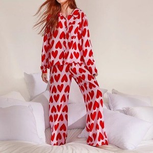 Women's 2 Piece Heart All-over Pyjamas Set