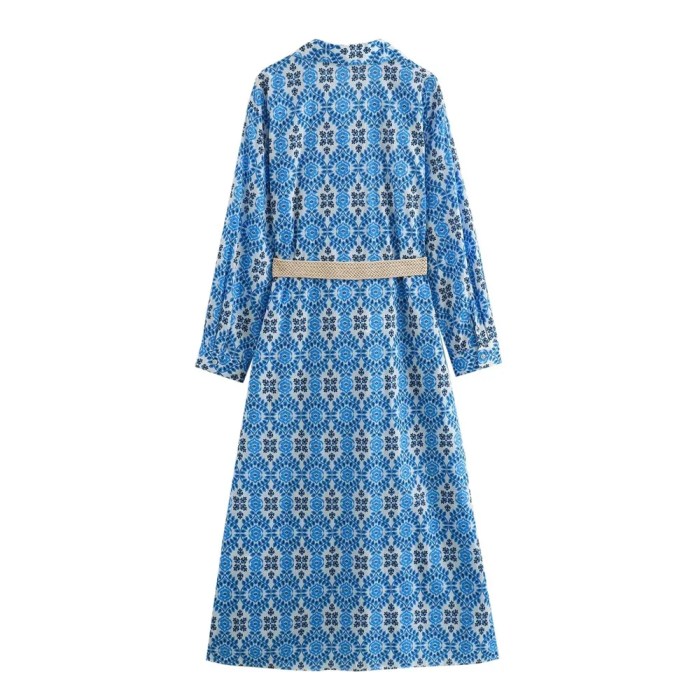 alsa summer retro print midi shirt dress ALSA Summer Retro Print Midi Shirt Dress 2