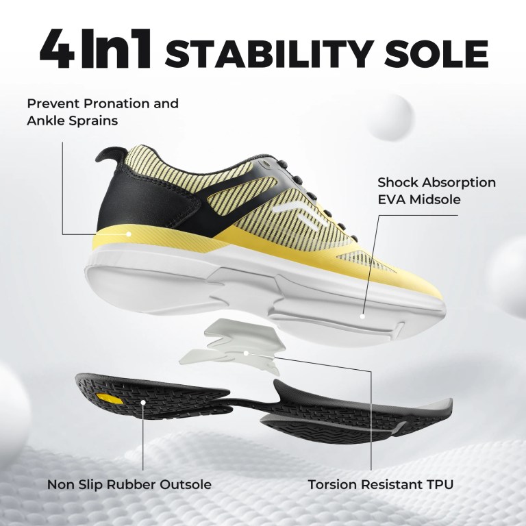 FitVille Men's Wide Pickleball Shoes Tennis Shoes Full Court Tennis Sneakers with Arch Support Lightweight Non-slip Sports Shoe 4