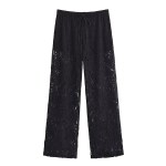 Women's Black Lace Festival Pants Sets 3