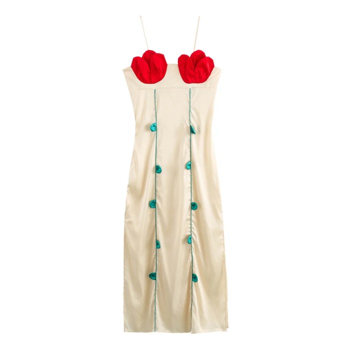 zach women's heart shaped flower decoration strap long dress Zach Women\'s Heart-Shaped Flower Decoration Strap Long Dress