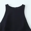 zach women's slim fit round neck sleeveless mini dress with zipper detail Zach Women's Slim Fit Round Neck Sleeveless Mini Dress with Zipper Detail 3