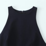 Zach Women's Slim Fit Round Neck Sleeveless Mini Dress with Zipper Detail 3