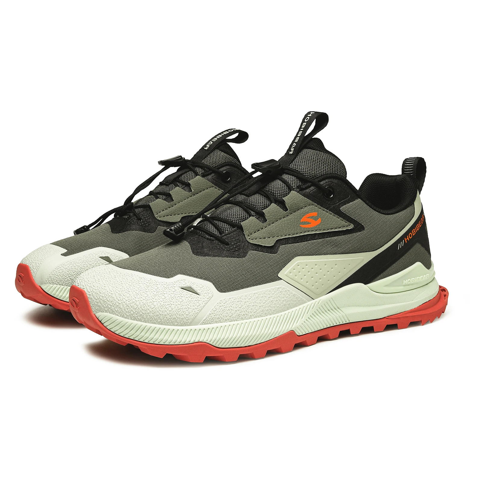 HOBIBEAR Hiking Walking Shoes for Men Elastic Band Non Slip Sneakers Comfortable Outdoor Travel Running Shoes 2