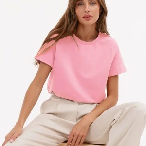 Bornlad Summer 100% Cotton Women's Short Sleeve Crop T-Shirt 2