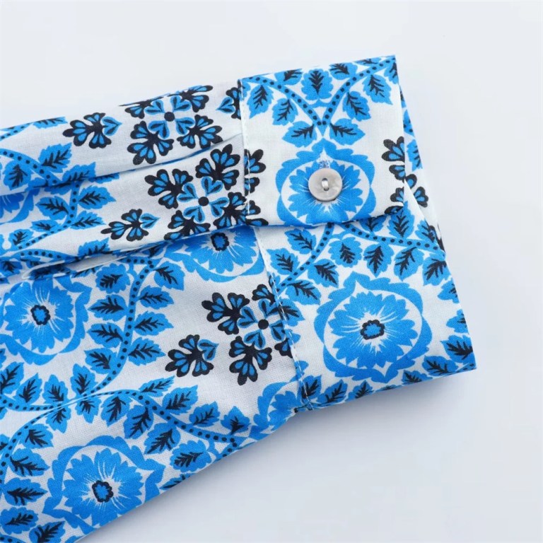 ALSA Summer Retro Print Midi Shirt Dress 6