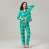 christmas matching pyjama set plaid print long sleeve top & drawstring pants fall sleepwear Christmas Matching Pyjama Set - Plaid Print Long Sleeve Top & Drawstring Pants - Fall Sleepwear 3