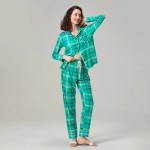 Christmas Matching Pyjama Set - Plaid Print Long Sleeve Top & Drawstring Pants - Fall Sleepwear 3