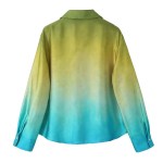 zach women's tie dyed silk satin texture draping shirt loose wide leg pants casual set Zach Women\'s Tie-Dyed Silk Satin Texture Draping Shirt Loose Wide Leg Pants Casual Set 3