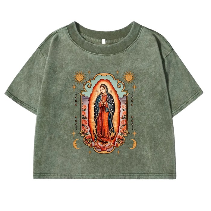 Guadalupe Printed Women’s T-Shirt – 100% Cotton Retro Crop Tee | Free Shipping Australia-wide at Kouwi.com 3