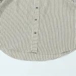zach women's striped vertical single breasted long sleeve flip collar shirt Zach Women's Striped Vertical Single-Breasted Long Sleeve Flip Collar Shirt 4