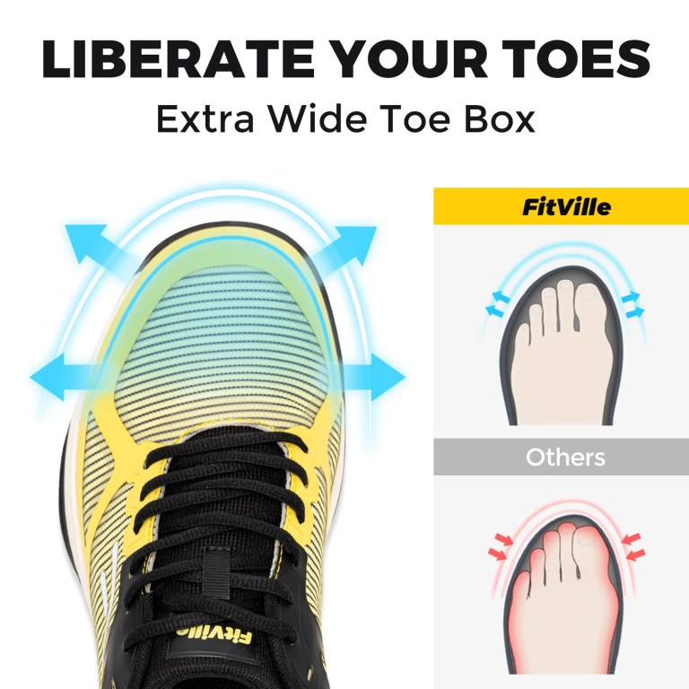 FitVille Men's Wide Pickleball Shoes Tennis Shoes Full Court Tennis Sneakers with Arch Support Lightweight Non-slip Sports Shoe 3