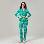 Christmas Matching Pyjama Set - Plaid Print Long Sleeve Top & Drawstring Pants - Fall Sleepwear 4