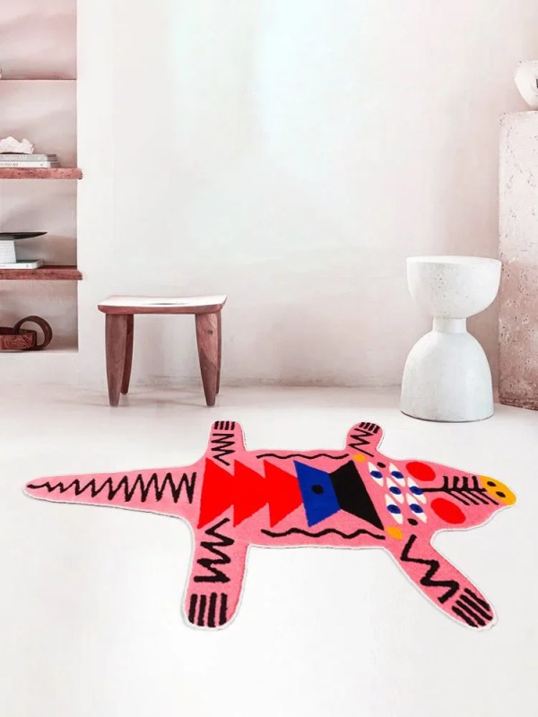 Aztec Animal Shape Geo Floor Rug